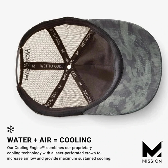 MISSION NWT ETCHED CAMO COOLING TRUCKER HAT - Picture 4 of 6